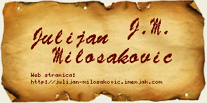 Julijan Milošaković vizit kartica